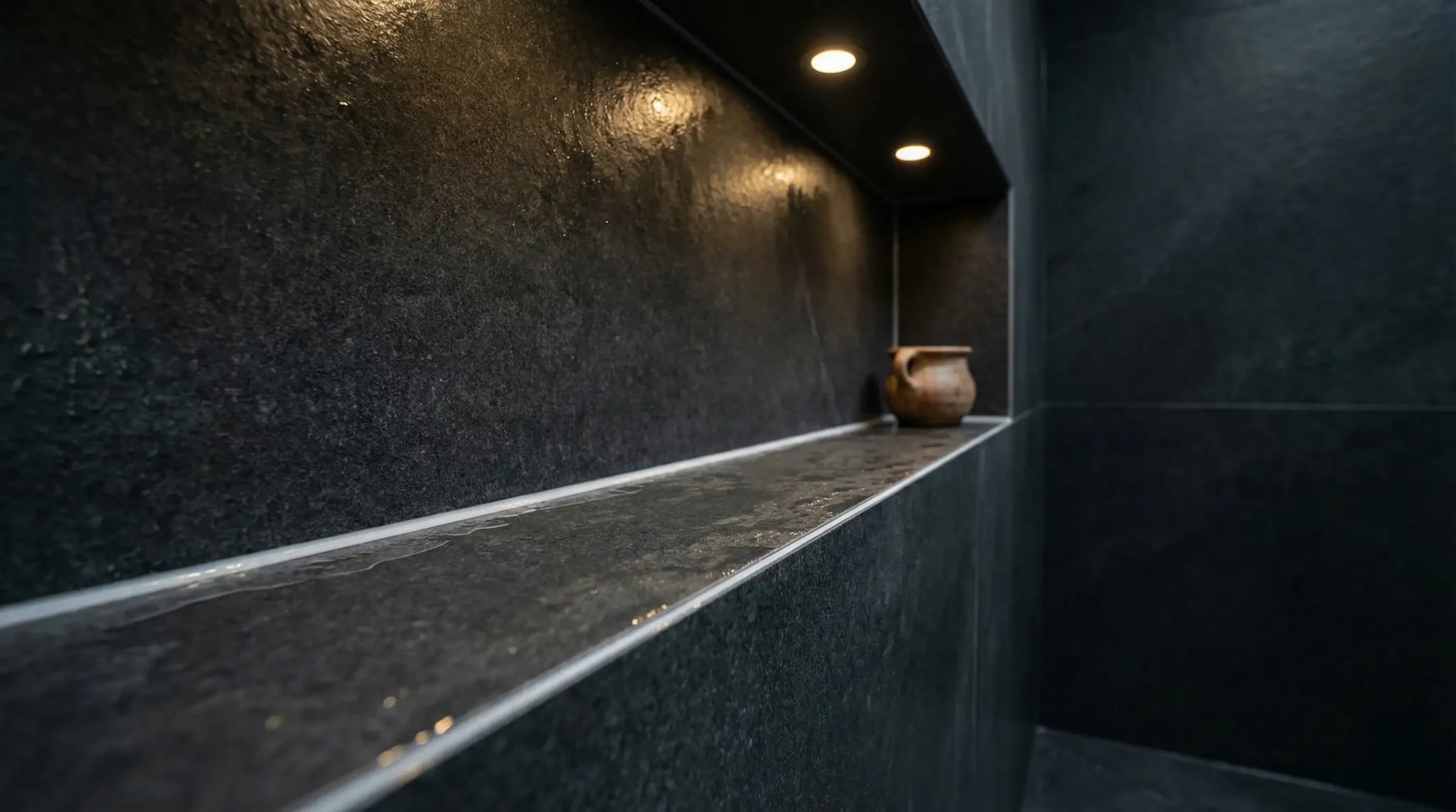 a white silicone sealant is applied in the bathroom