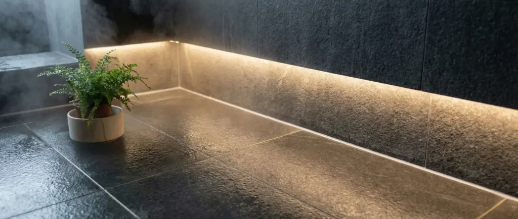 bathroom white silicone application